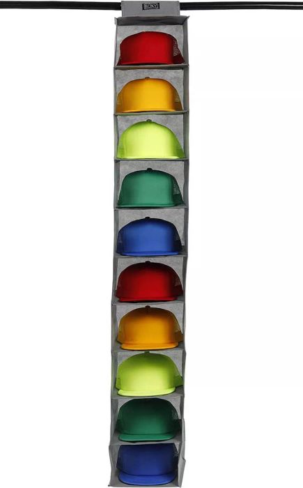 Boxy Concepts 10 Shelf Hanging Closet Hat Organizer