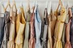 Closet filled with bridesmaid dresses