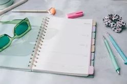 A close-up shot of a student planner for university use