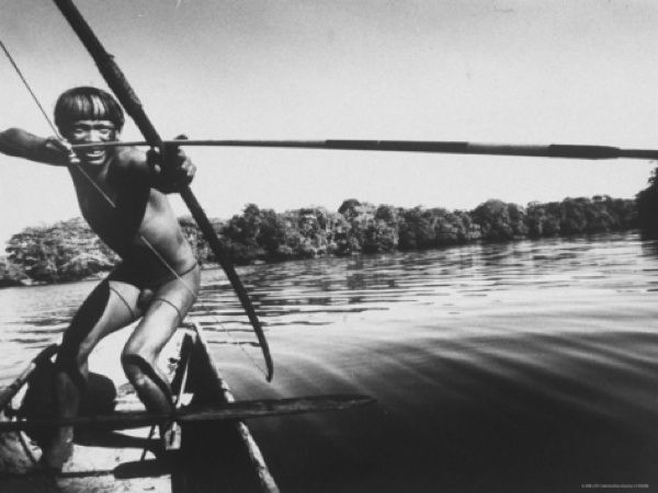 Stan-Wayman-Brazilian-Indian-Fishing-With-A-Bow-And-Arrow I-G-26-2698-Bwpud00Z