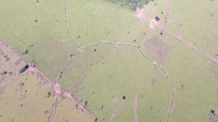 Aerial view of site ZMt04, which contains the two largest enclosures discovered.