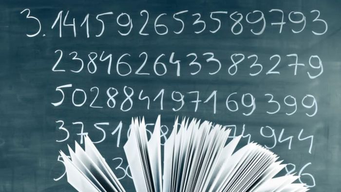 Pi symbol on a blackboard.