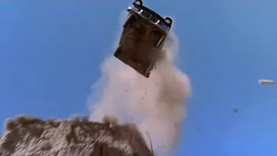 Car Falling Off a Cliff