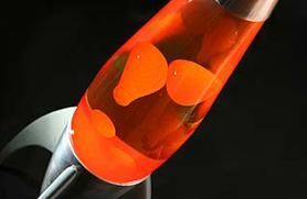 vibrant orange rocket lava lamp