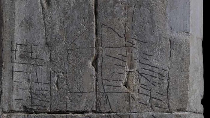 A windmill drawing, thought to have been created by young Sir Isaac Newton at his childhood home in Lincolnshire, England.