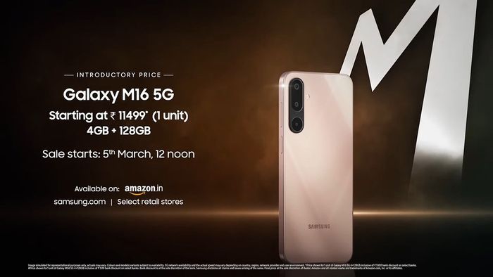 Galaxy M16 5G sở hữu thiết kế hiện đại cùng với thông số kỹ thuật vượt trội