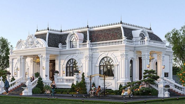 Mẫu biệt thự 1 tầng phong cách cổ điển