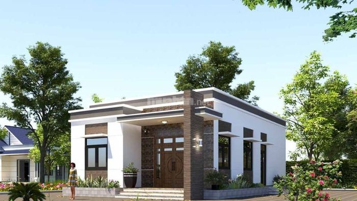 Mẫu nhà cấp 4 100m2 mái vuông nổi bật với thiết kế khác biệt, mang đến vẻ đẹp mới mẻ cho không gian sống của gia đình.
