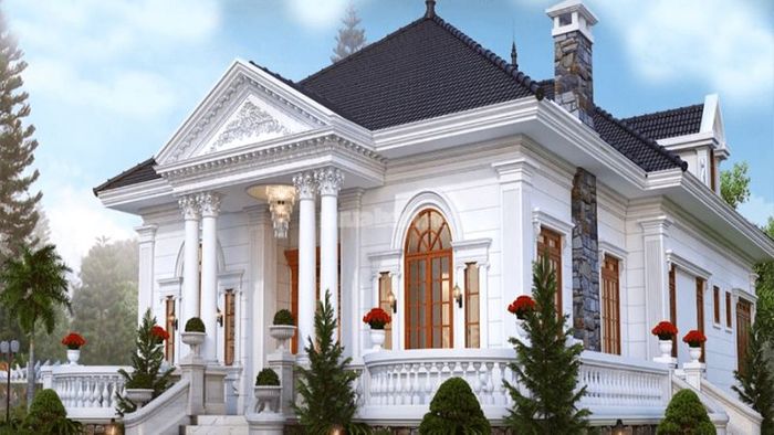 Biệt thự 1 tầng tân cổ điển mang đậm phong cách châu Âu tinh tế và thanh lịch