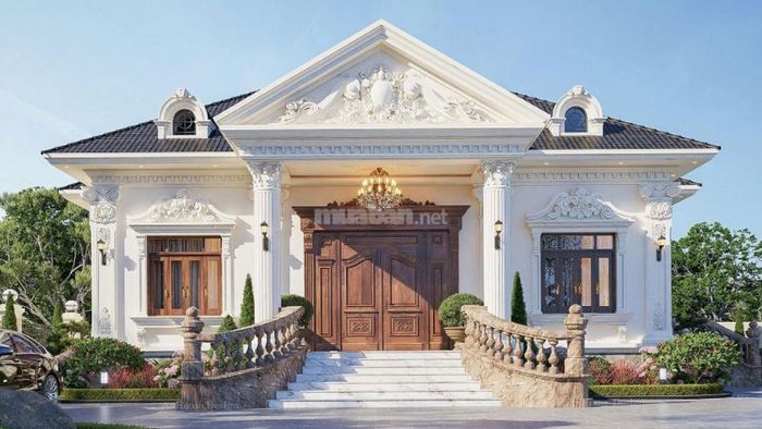 Biệt thự 1 tầng tân cổ điển mini với đầy đủ công năng sử dụng