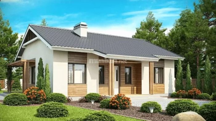 Mẫu nhà cấp 4 100m2 với thiết kế sân vườn, lý tưởng cho những ai yêu thích không gian sống thoáng đãng và gần gũi với thiên nhiên.