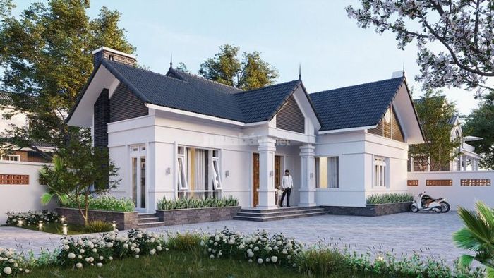 Mẫu biệt thự 1 tầng tân cổ điển mái Thái, mang vẻ đẹp tinh tế và cuốn hút