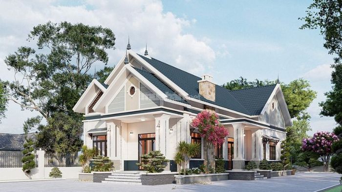 Mẫu biệt thự 1 tầng tân cổ điển với thiết kế nhẹ nhàng, thanh thoát