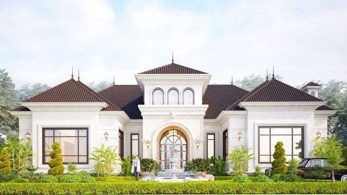 Mẫu biệt thự 1 tầng tân cổ điển Địa Trung Hải với không gian sống mát mẻ, trong lành