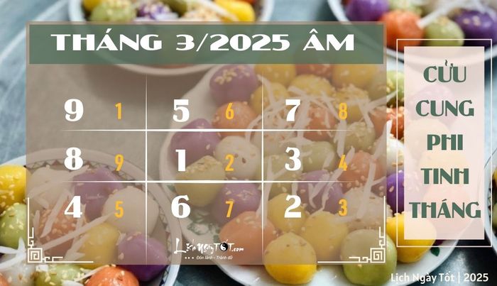Phi tinh tháng 3 năm 2025 âm lịch của 12 con giáp