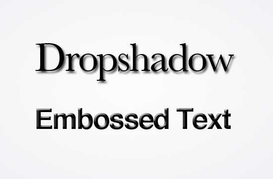 Embossing and drop shadows