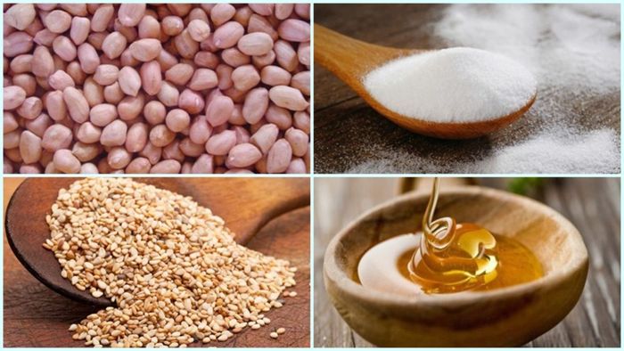 Những nguyên liệu cần chuẩn bị để làm kẹo lạc ngày Tết