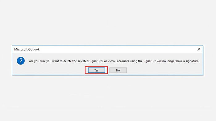 Cách xóa chữ ký Outlook - bước thứ ba