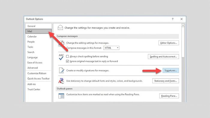 Cách chỉnh sửa chữ ký Outlook - bước thứ ba