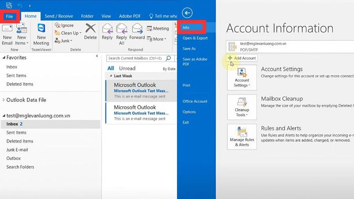 Thay đổi mật khẩu file dữ liệu Outlook - Bước đầu tiên