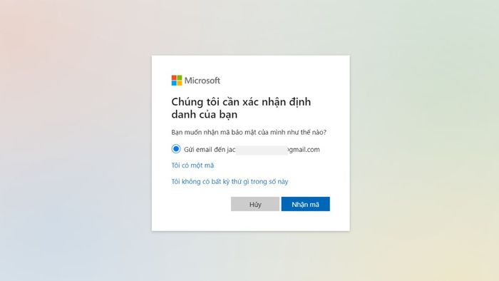 Khôi phục mật khẩu Outlook bị mất hoặc quên - Bước thứ hai