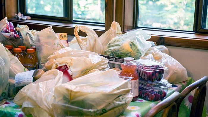 Place your groceries on the table
