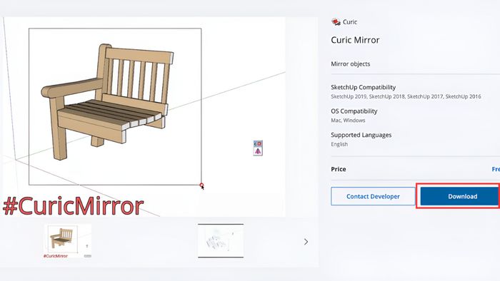 Hướng dẫn tải plugin Mirror trong SketchUp