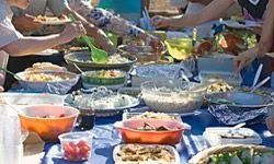 A delightful potluck gathering.