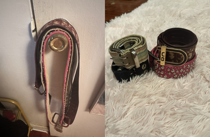Belts hanging versus belts neatly rolled up