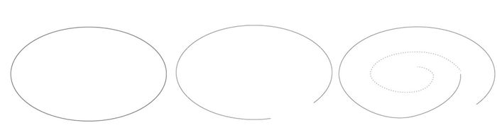 Illustration showing the base layer of the herb spiral.