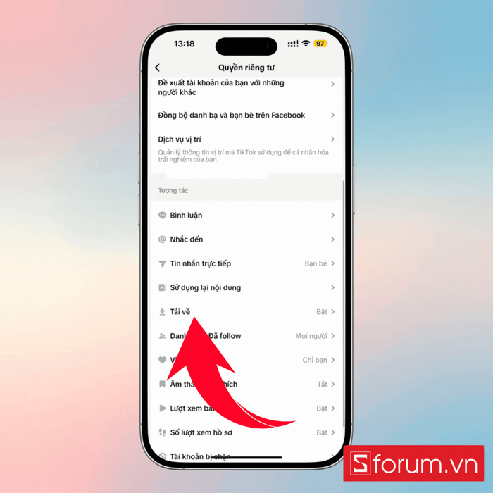 Chuyển nút sang trạng thái tắt để vô hiệu hóa