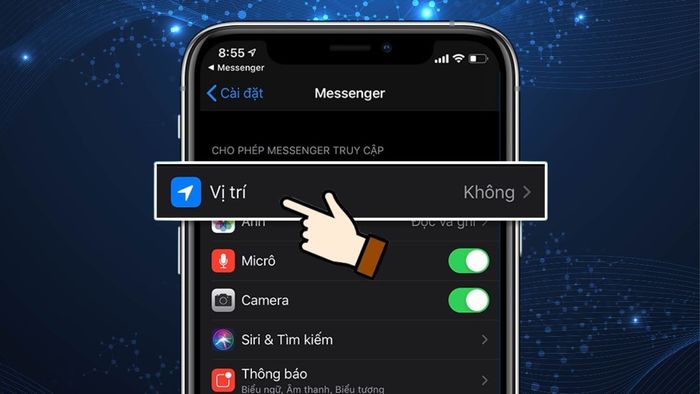Xác minh quyền truy cập vị trí của Messenger
