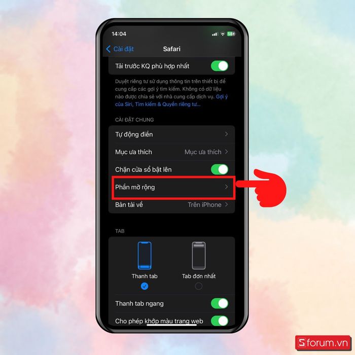 Cách thay đổi tìm kiếm mặc định trên iPhone sang  - Bước 2.
