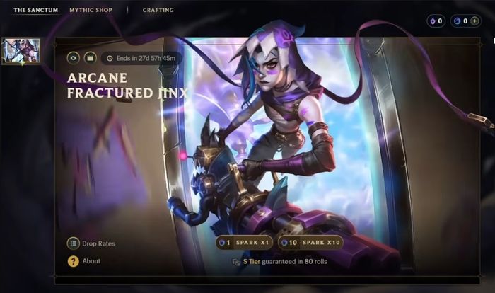 Gacha Arcane Jinx Vụn Vỡ có mức chi tiêu tối đa lên đến 250USD