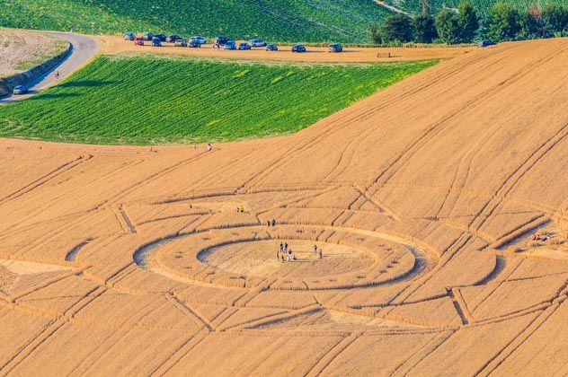 Crop circles in an Italian field