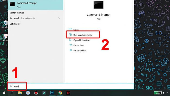 Hướng dẫn thiết lập thời gian tắt màn hình trên Windows 10 bằng Command Prompt - Bước 1