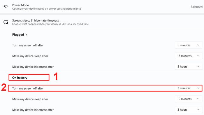 Hướng dẫn thiết lập thời gian tắt màn hình trên Windows 11 bằng Settings - Bước 4