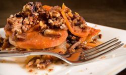 sweet potatoes combined with pecans