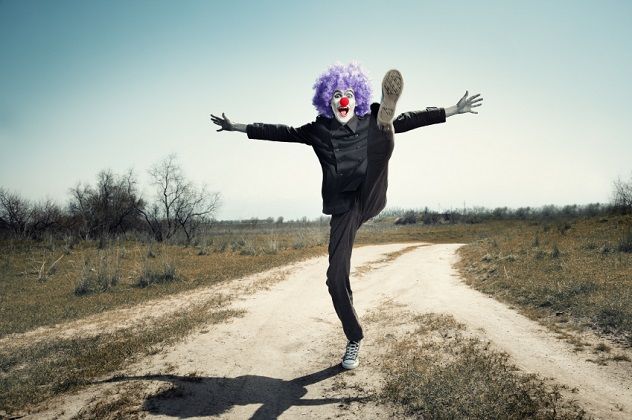 A bizarre clown encounter on the road