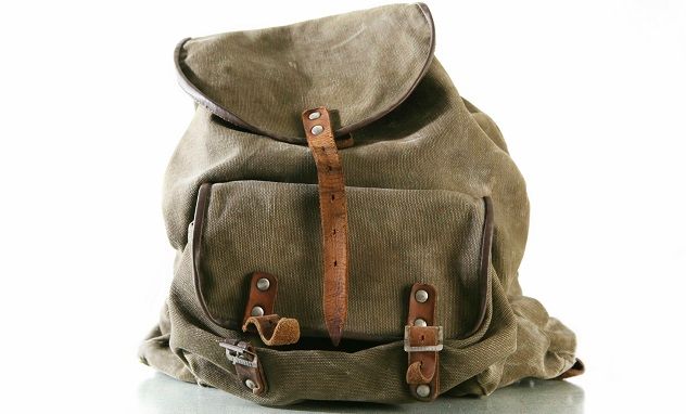worn bag isolated over white