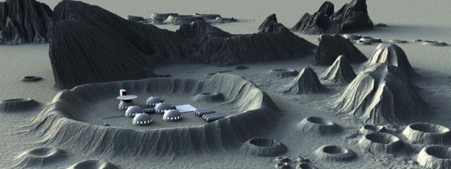 Background of a moon base