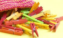 a vibrant assortment of colorful clothespins