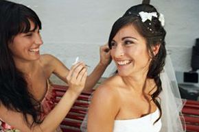 bride and her maid of honor