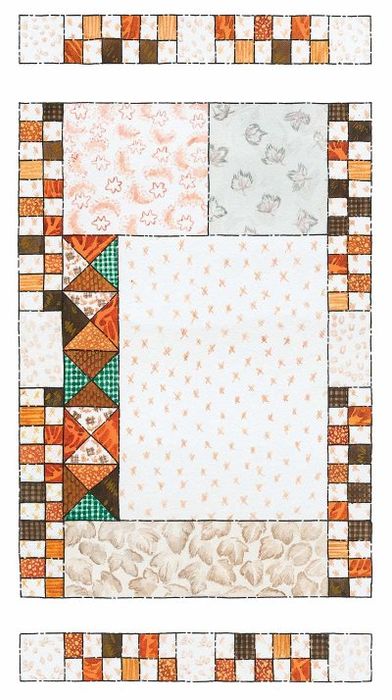Autumn Patchwork Quilted Wall Hanging Design