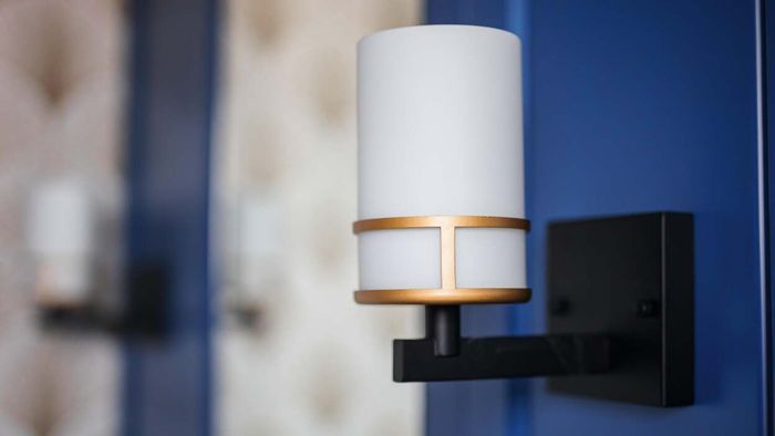 wall-mounted sconce lighting in a residential setting