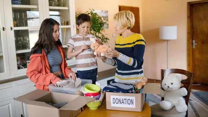 gathering donations