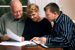 parents filing taxes with an adult son