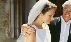 a father and his daughter, the bride