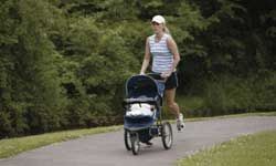 mother running with a stroller