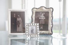Vintage photographs exposed to sunlight